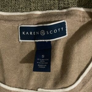 Karen Scott Tan Sweater Cardigan